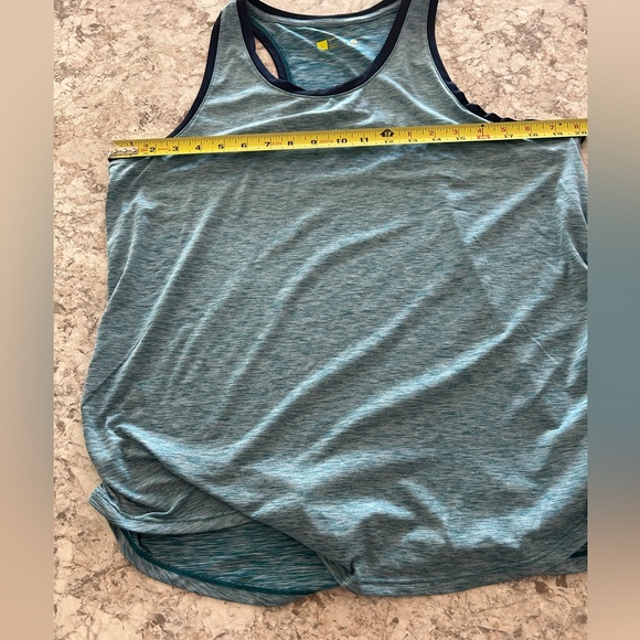 Women Xersion Ruched Side Tank Top Blue Large NWT - Picture 7 of 9